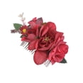 thumbnail image 4 of XASZHN Flower Metal Hair Side Combs Slide Clips Floral Hair Accessory Red_006 One Size, 4 of 5
