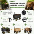 thumbnail image 2 of Elleree 880LB Capacity Steel Garden Carts Heavy Duty,Outdoor Utility Push Yard Wagon Wheel Barrow with Removable Sides and Liner, 2 of 13