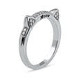 thumbnail image 4 of Imperial 10K White Gold 1/10Ct TDW Diamond Accent Cat Ears Meow Women's Ring, 4 of 8