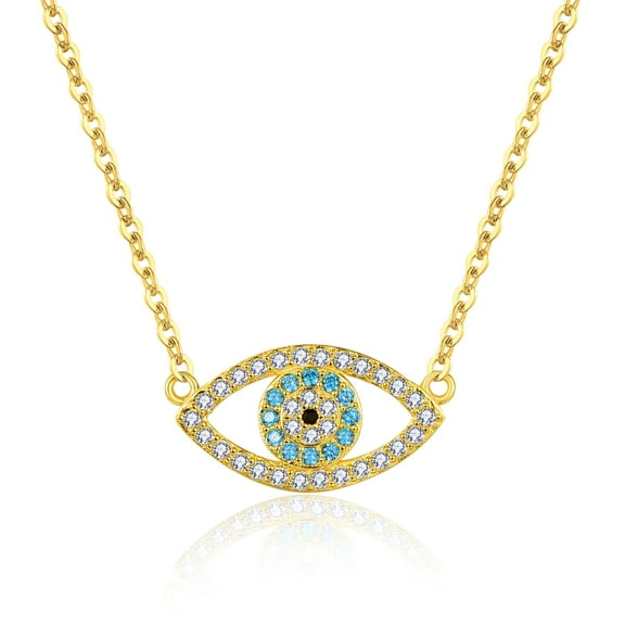 TANGPOET Evil Eye Faith Pendant Necklace 925 Sterling Silver Jewelry Gift for Women