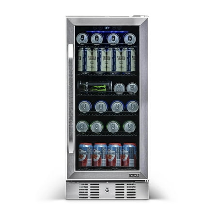 NewAir - 96-Can Built-In Beverage Cooler with Precision Temperature Controls and Adjustable Shelves - Stainless Steel