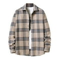 thumbnail image 2 of Meichang Men's Flannel Shirts Plus Size Plaid Outerwear Fall Button Down Shirt Jacket Regular Fit Long Sleeve Cardigan Jacket, 2 of 5