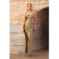 thumbnail image 2 of Vestido Bellabarnetten Emily Metallic Gold Maxi para mujer, 2 of 10
