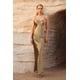 thumbnail image 2 of Vestido Bellabarnetten Emily Metallic Gold Maxi para mujer, 2 of 10