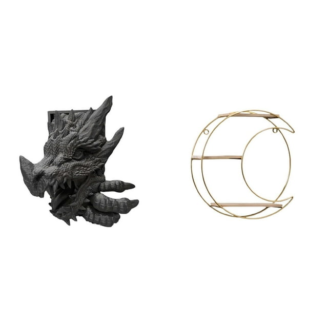 Elegante sujetalibros de metal y estante de pared de niveles, organizador decorativo para sala de estar y decoración moderna.