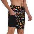 thumbnail image 3 of Picia Flowe Rooster pattern Mens Swim Trunks with Compression Liner Stretch Beach Shorts Quick Dry with Zipper Pockets No-Chafing Board Shorts-XX-Large, 3 of 9