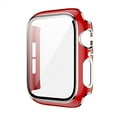 thumbnail image 1 of Glass+Cover for Apple Watch Case 45mm 41mm iWatch Case Bumper+Screen Protector Apple Watch Series 7 -red silver, 1 of 6