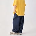 thumbnail image 5 of UACY Boys Baggy Jeans Teen Casual Loose Straight Wide Leg Denim Pants Y2K Vintage Elastic Waist Cargo Style (Blue, 13-14 Years), 5 of 8