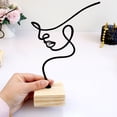 thumbnail image 3 of Hadanceo Metal Desk Decoration Wear-resistant  Stable Wooden Base Nordic Abstract Sculpture Art Craft Attractive for Bedroom, 3 of 7
