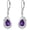 feb.-amethyst, variant on 925 Sterling Silver Teardrop Gemstone Earrings Created Birthstone Dangle Drop Earrings Infinity Leaf Leverback Earring Birthday Christmas Jewelry Gifts for Women