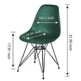 thumbnail image 6 of GIA Design Group 5pcs Modern Dining Set, Rectangle Cement Gray Wooland Table and Four Dark Green Plastic Chairs with Metal Leg, 6 of 6