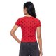 thumbnail image 5 of Camiseta de verano para mujer, estilo casual, corte ajustado, con estampado de lunares, cuello redondo y manga corta., 5 of 6