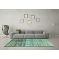thumbnail image 3 of Ahgly Company Indoor Round Abstract Light Blue Modern Area Rugs, 6' Round, 3 of 4