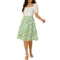 thumbnail image 2 of MODA NOVA Juniors Floral Chiffon Elastic Waist Layer Ruffle Hem Midi Skirt, 2 of 5