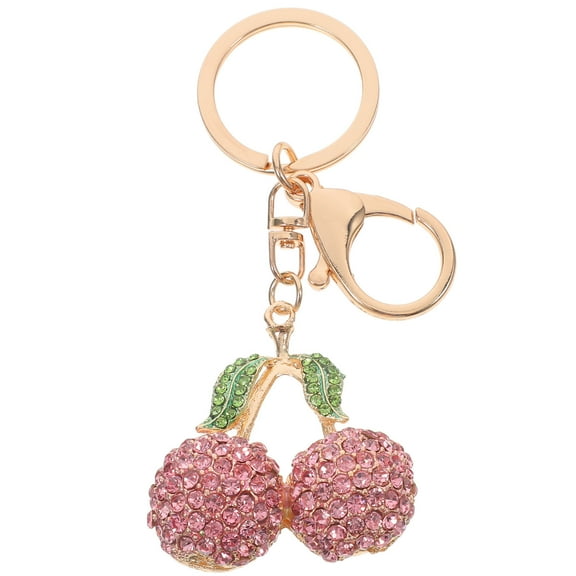 HEMOTON  Key Charm Phone Lanyard Cherry Keychain Girl Miss