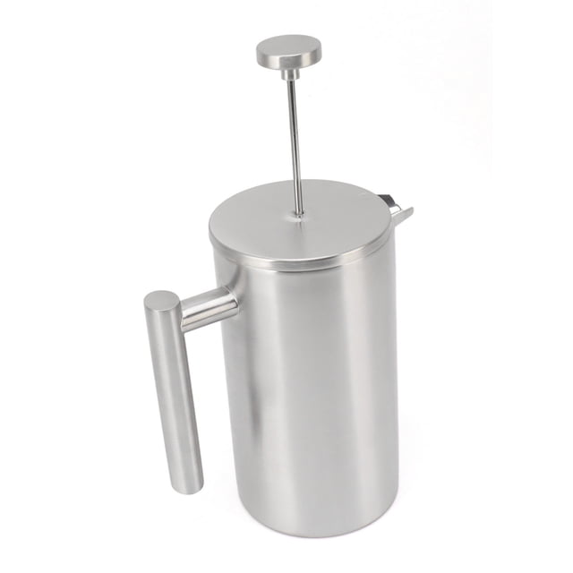 Insulated Coffee Press, 1L French Press Coffee Maker Prevent Corrosion Rust Proof Portable Stainless Steel Sturdy Structure for Milk Froth for Camping