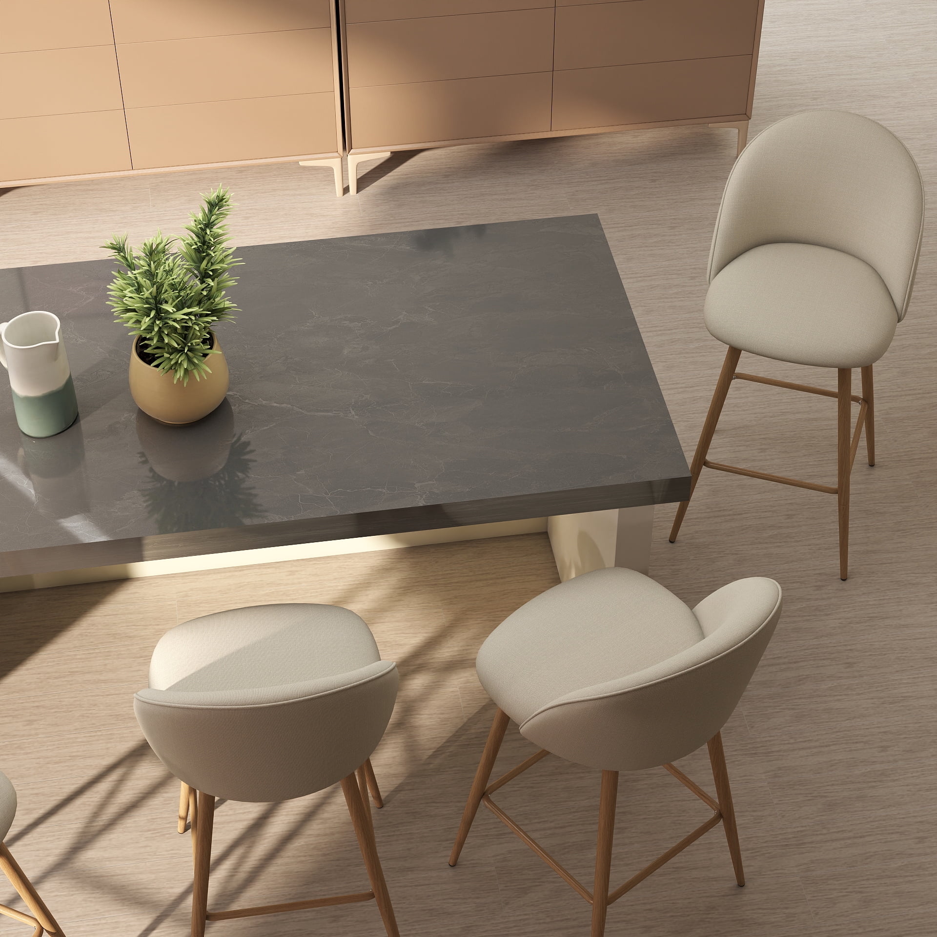 Homy Casa Modern Set of 4 Bar Stool with 360 Swivel