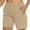 Khaki, variant on Kovlvoll Womens Cargo Shorts Elastic Waist Button Summer Casual Wide Leg Work Short Pants with Zipper Pockets
