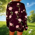 thumbnail image 5 of Mifsaly Floral Print Sweatshirt Women Crewneck Long Sleeve Oversized Sweatshirt Rose Graphic Soft Comfortable Casual Streetwear Pullover L, 5 of 7