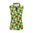 thumbnail image 2 of Uorisanigo Cute Ladybug Women's Golf Shirt Comfortable Polyester Spandex Fabric Women's Sleeveless Golf Tennis Shirts with Zipper Flower Daily Wear for Women, 2 of 7