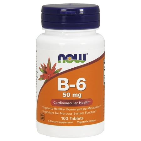 NOW Foods B-6 santé cardiovasculaire, 50 mg, 100 Ct