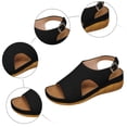 thumbnail image 5 of Rokment Women's Platform Wedge Orthopedic Walking Sandals 2026 Summer Stylish Breathable Leather Peeptoe Slingback Gladiatoor Non Slip Work Shoes Black Size 6, 5 of 7