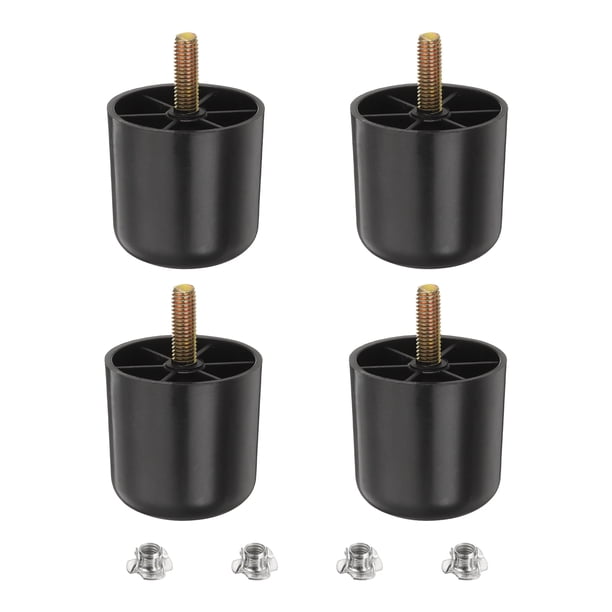 Patas de muebles redondas cónicas de plástico de 2 pulgadas, juego de 4 patas de repuesto para sofá con pernos colgantes M8