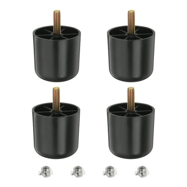 Patas de muebles redondas cónicas de plástico de 2 pulgadas, juego de 4 patas de repuesto para sofá con pernos colgantes M8