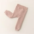 thumbnail image 2 of Newborn Baby Girls Leggings Fall Winter High Waisted Cotton Pants Infant Ribbed Knit Bottoms Pants, 2 of 3