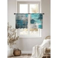 thumbnail image 3 of Turquoise Grey Sheer Curtains 45 Inches Long 2 Panels Abstract Graffiti Light Filtering Semi Sheer Window Curtains Drapes for Bedroom Living Room 52"x45", 3 of 7