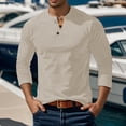 thumbnail image 5 of T-Shirts for Man Long Sleeve Crew Neck Corduroy Henley T-Shirt Basic Beige Shirt with Button Mens Fashion Clothing, 5 of 5
