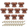 thumbnail image 1 of Perillas de gabinete Uxcell, perillas redondas de cajón de madera con tornillo marrón, 1 of 7