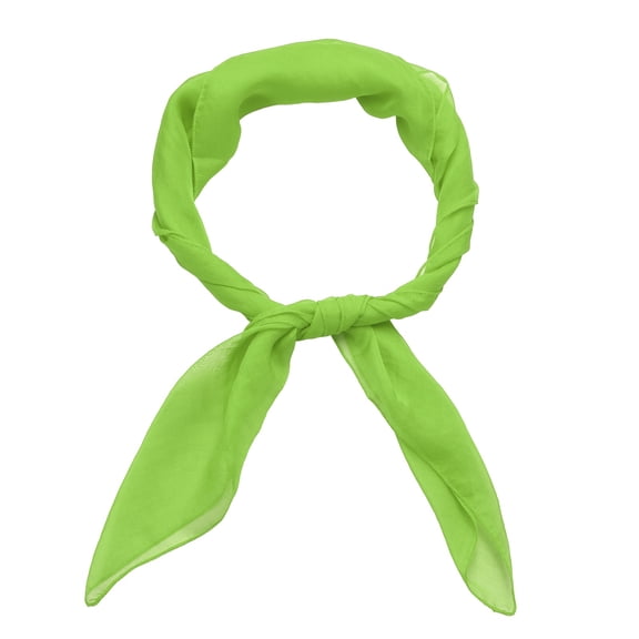 Uxcell Solid Chiffon Scarf, Square Solid Color Bandana Handkerchief Ribbon Scarves Lightweight Neck Head Scarfs 27.5 x 27.5" & Fruit Green