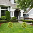 thumbnail image 4 of 2PCS Artificial Boxwood Topiary Ball Trees with Lemon for Outdoor with Ground Spik, UV Resistant Faux Greenery Shrubs, Fake Boxwood Plants for Indoor, Garden, Yard, Porch, Patio Decor, 4 of 9
