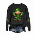 thumbnail image 4 of Saint Patricks Day Outfit Women Shamrock Print Shirt Cute Crewneck Sweatshirt Long Sleeve Pullover Tops Green Sweatshirt Women, 4 of 4