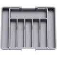 thumbnail image 1 of Organizador de cajones para cubiertos Lifewit, expandible, de plástico gris, 1 of 9