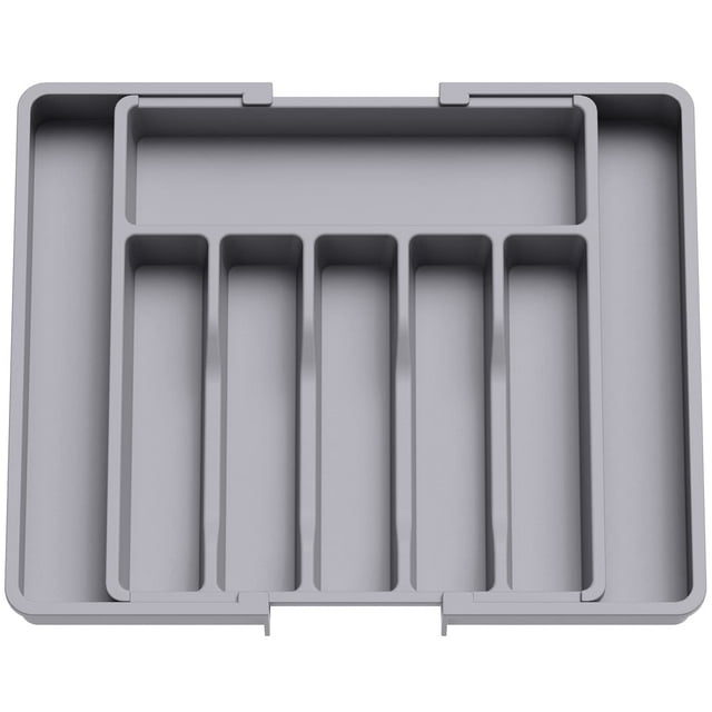 Organizador de cajones para cubiertos Lifewit, expandible, de plástico gris