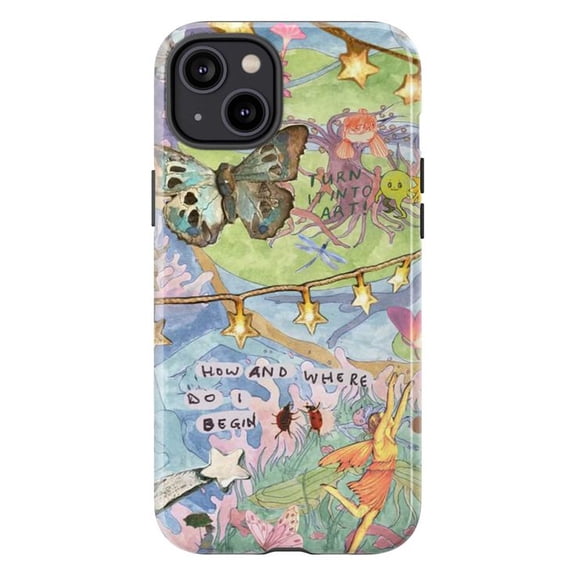 Fairy Garden Butterfly Quote Phone Case, Whimsical Fantasy Art Cover for iPhone 17 16 15 14 13 12 11 Pro Plus Mini