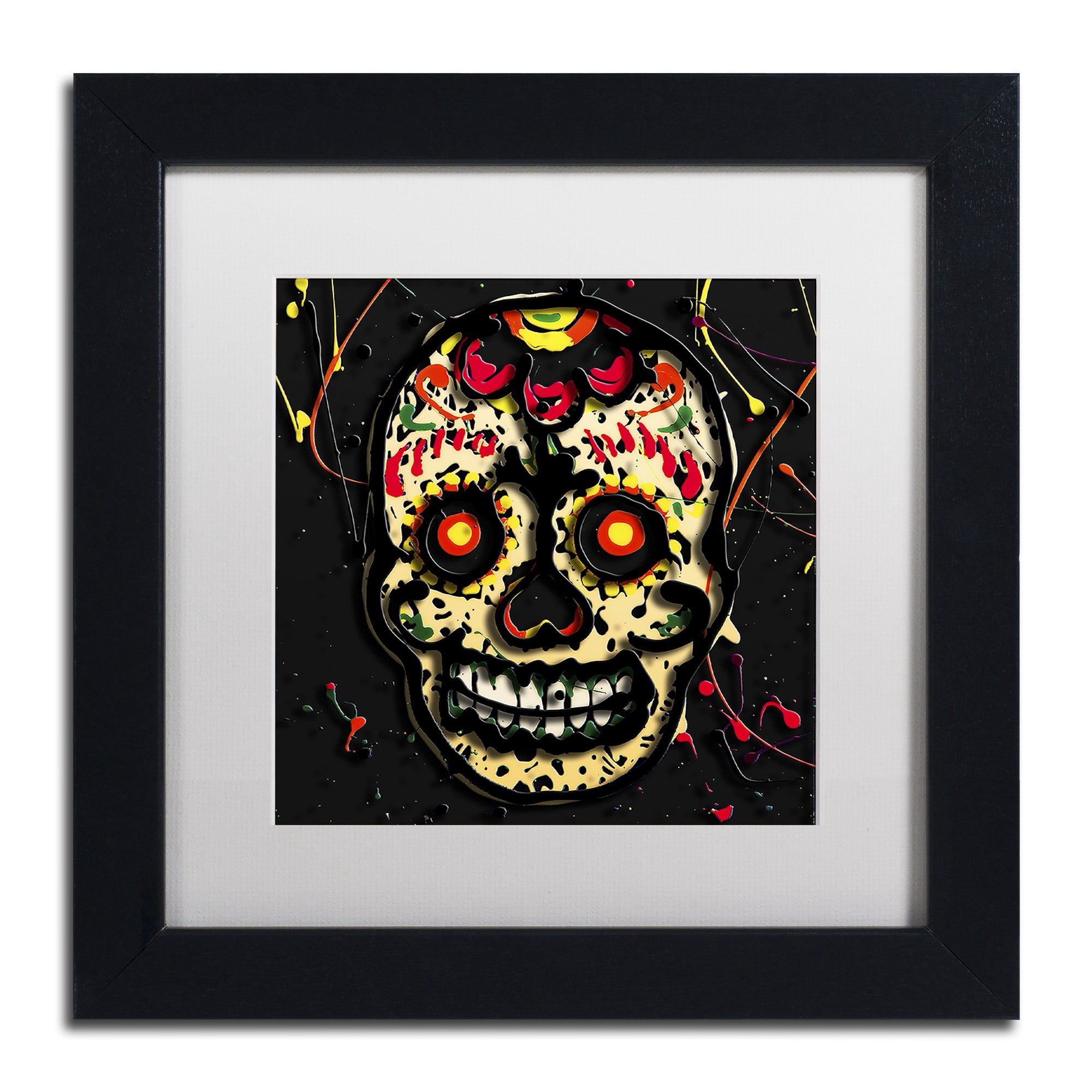 Trademark Fine Art "Muertos 2" Canvas Art by Roderick Stevens, White Matte, Black Frame