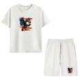 thumbnail image 6 of Boys White 2 Piece Cotton Outfit Set Short Sleeve T Shirt and Elastic Waist Shorts Kids Summer Clothing,Size 7 T, 6 of 9