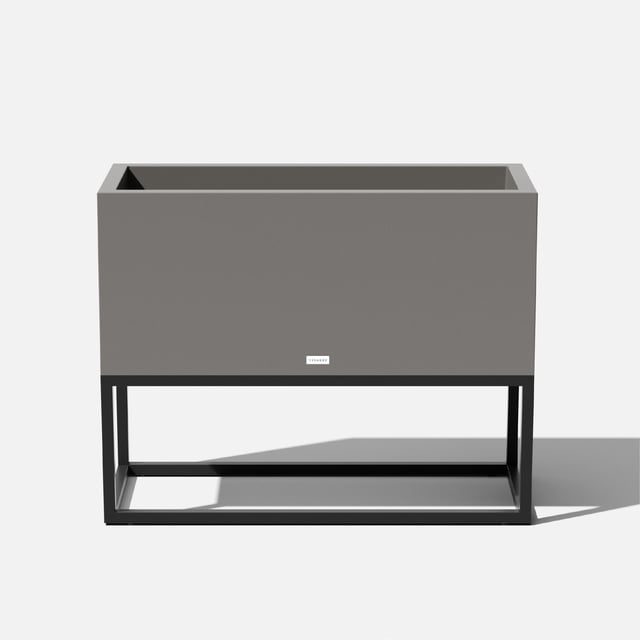 Veradek Block Series Raised Long Box Plastic Planter - (38 in., Gray)