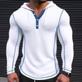 thumbnail image 1 of Blusa de manga larga con capucha, sudadera con capucha, bolsillo, color liso, medio corte, media cremallera, para hombre, manga larga, sin capucha, ropa informal, chaquetas, blusa para hombre, 1 of 6