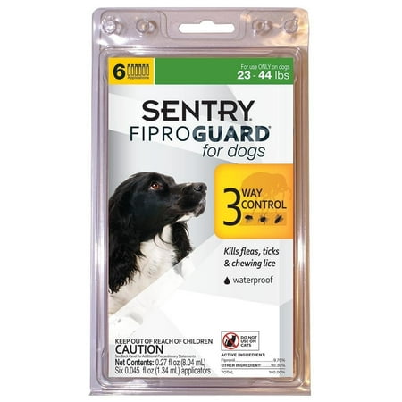 Sentry FiproGuard Dog Flea & Tick Topical 23-44 Pound, 6 Monthly