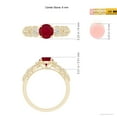 thumbnail image 5 of ANGARA Natural Aeon Vintage Style 1 ct Ruby Solitaire Engagement Ring with Milgrain in 14K Yellow Gold for Women (Size-6mm) | July Birthstone, Anniversary, Jewelry Gift for Women | Natural Ruby Ring, 5 of 10