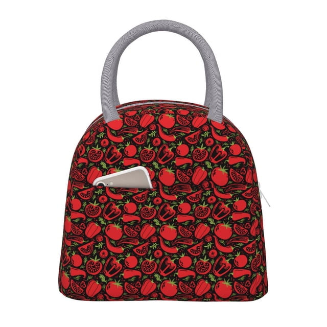 Disketp Tomatoes And Chili Bolsa Térmica para Almuerzo, Lonchera con Abertura Amplia y Gran Capacidad, Organizador Reutilizable para Mujeres, Hombres y Adultos