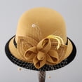 thumbnail image 2 of Elegant Net Fabric Fisherman Hat for Women Woolen Autumn Winter Round Top, 2 of 6