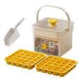 thumbnail image 1 of MKHSQHDG Today's Deals Compact Double Layer Tray with Lid and Type Ice Maker for Freezer Pull Out Ice Drawer with Portable Handle Space Saving Small Ice with Ice, 1 of 8