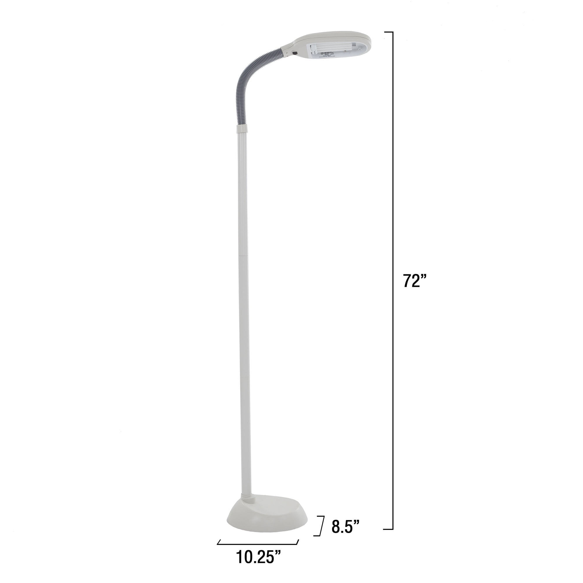 Lavish Home Adjustable Floor Lamp - 6ft Full Spectrum Natural Sunlight Lamp with Bendable Neck (Beige)