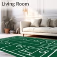 thumbnail image 2 of ODIKA 4'x6' Machine Washable Non-Slip Area Rug, Athletic Field Layout Blueprint Style with Court Markings High Traffic Rug, Green, 673910, 2 of 7