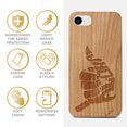 thumbnail image 4 of Case Yard Wooden Case Outside Soft TPU Silicone, Slim Fit Shockproof Wood Protective Phone Cover for Girls Boys Men and Women, Supports Wireless Charging Aloha Hand Sign Design case for iPhone-SE, 4 of 7